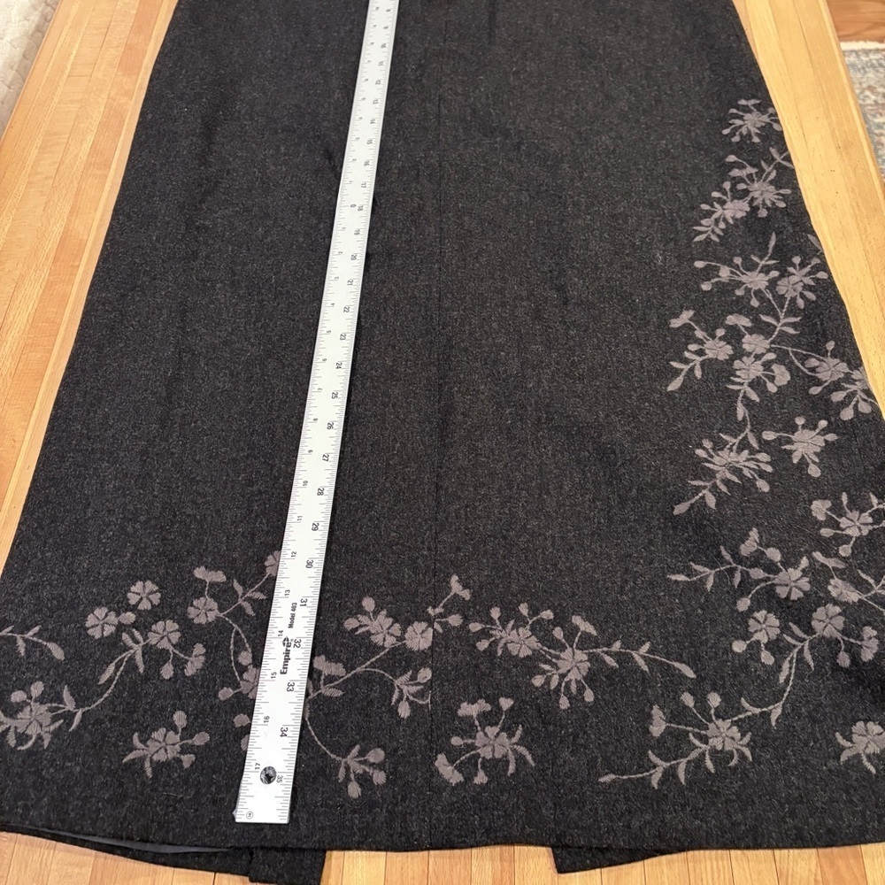 Eddie Bauer Gray Wool Blend Floral Embroidered Maxi Skirt - Picture 11 of 11